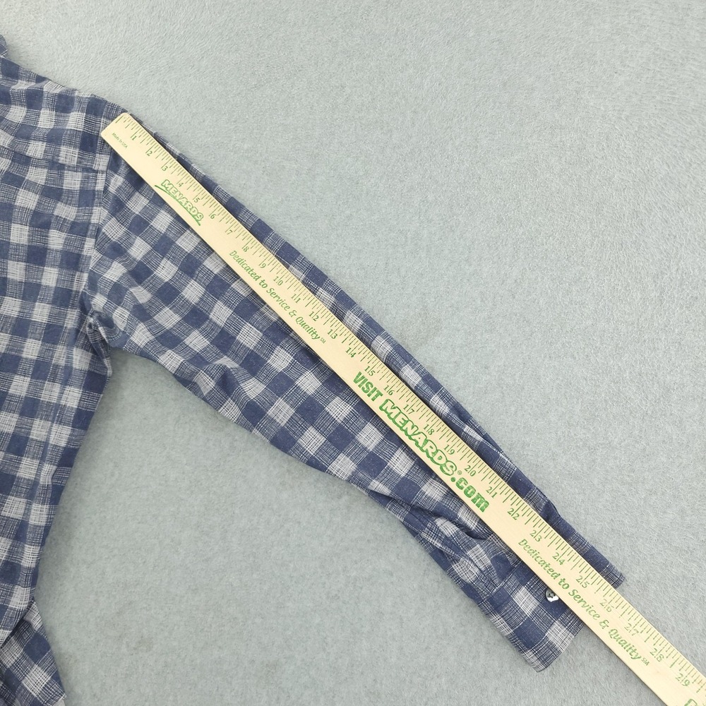 Bugatchi Shirt Mens Large Blue Check Long Sleeve Button Up Classic Fit Cotton - Picture 9 of 9